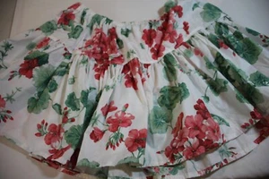 Mini Falda Floral Volantes Niveles Femenino Cintura Elástica Blanca con Geranios OOK Nueva - Imagen 1 de 8