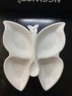 Dolly Parton Butterfly 4 section platter Serving Dish with spoon White 3D Spring