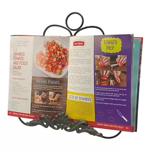 Cookbook Bible Stand Recipe Book Cast Wrought Iron Tabletop Holder Black Vintage - Picture 1 of 7