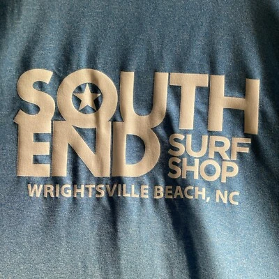 WRIGHTSVILLE BEACH NC SOUTH END SURF SHOP MENS LS BLUE POLY SPANDEX ACTIVEWEAR M - Image 1 of 4
