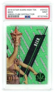 2016 Topps Star Wars High Tek Green Cube Difractor Beed PSA 9/10 - Imagen 1 de 3