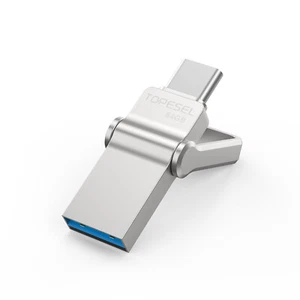 64GB Metal Swivel Memory Stick USB 3.0 Thumb Drive Type-C+USB-A OTG Flash Drive - Picture 1 of 10