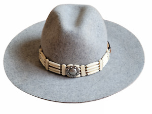 Western Buffalo Bone Hat Band Fit Cowboy Hatband Silver Southwest Floral
