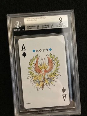 BGS 9 1999 Hooh Ho-oh Back Pokemon Gold Poker Japanese Playing Card Beckett - Image 1 of 3