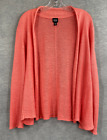 Eileen Fisher Sweater Small* Coral Pink Open Front Knit Cardigan 100% Linen