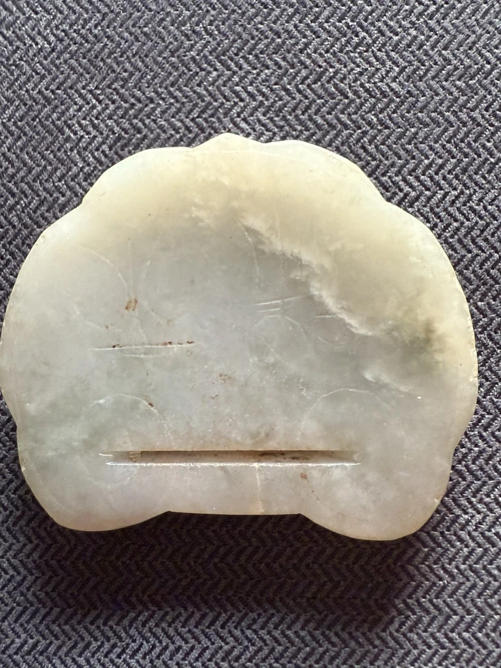 Китайская антикварная резная фигурка пейзаж кулон династии Цин древний нефрит Хетиан - Изображение 1 из 2