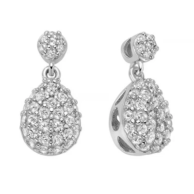 Orecchini Miluna Donna Argento 925 Goccia Pavé Topazi Bianchi _ERD3112 - Immagine 1 di 2