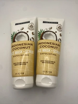 Paquete de 2 mascarillas exfoliantes de coco indonesias Freeman 6 oz Foto 1 de 2