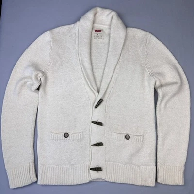 Levi Strauss & Co. Hombres Marfil Chal Cuello Tejido Cárdigan Suéter Mediano Academia Foto 1 de 4
