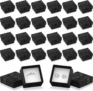 24 Stck. Schwarz Ring Boxen Großpackung - Ring Schmuckkästchen Verlobungsring Halter Klein Schmuck - Bild 1 von 1