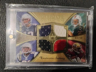 2008 Ultimate Collection Generations JERSEY Card GOLD /50 TOM BRADY Jerry Rice🔥 - Image 1 of 4