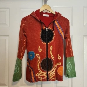 The Collection Royal Embroidered Patch Work Women's Hoodie Size M - Picture 1 of 6