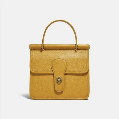 NEW Coach Willis Top Handle 18 Crossbody Flax Pebble Leather - Image 1 of 4