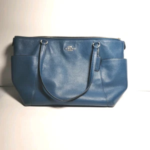Coach Ava II Soft Pebbled Leather Tote Schultertasche Teal Blau Gold Akzente 37216 - Bild 1 von 13