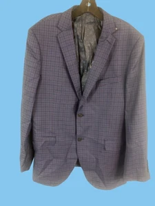 MANTONI Mens Blue Multicolor Striped 100% Wool Blazer Jacket Size 44 - Picture 1 of 6