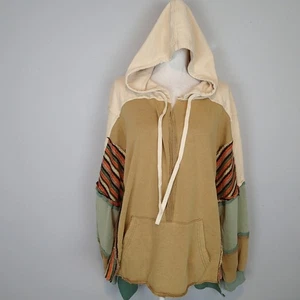 Oli & Hali Pull Chemise Oversize Sweat à Capuche Minéral Lavé Boho Kangourou Poche L - Photo 1/17