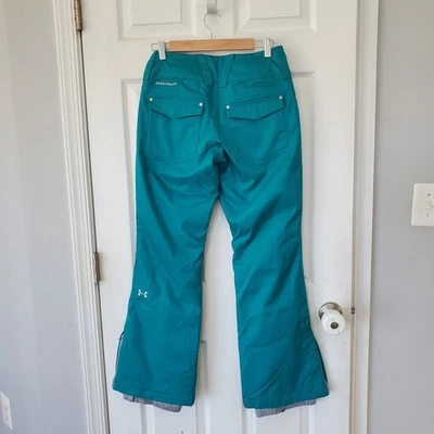 Pantalones de nieve Under Armour Storm 3 verde azulado para mujer talla XS Cold Gear Foto 1 de 4