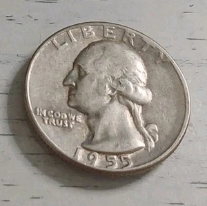 1955-P XF Washington Quarter 90% Silver ~ Free Shipping! #2 - Picture 1 of 2