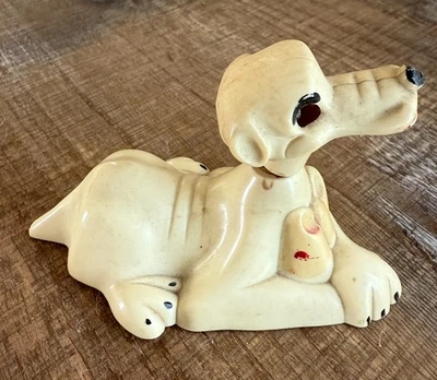 Brinquedo Disney Vintage Anos 40 Pluto Bobble Cabeça Nodder Plástico 3 Polegadas Colecionável - Imagem 1 de 4