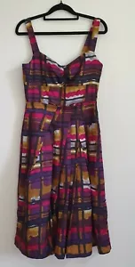 Veronika Maine Vibrant Bold Silk Blend Dress Size 8 - Picture 1 of 10