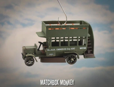 WWI British Army Troop Bus B Type B352 Custom Christmas Ornament 1/76 Carrier  - Image 1 of 4