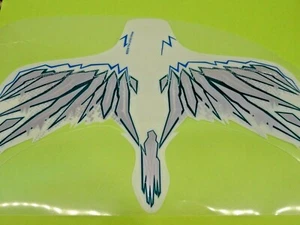 1x- LEGO Flügel mit weißen, grauen und blauen Blitzen auf transparent (18790) - Bild 1 von 2