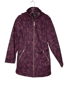 Dennis Basso Printed V-Luxe Jacket Detachable Hood A520258 Purple Size XS New - Picture 1 of 8