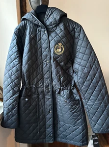 RALPH LAUREN, NEW WITH TAGS, BLACK LARGE LIGHTLY QUILTED 3/4 LENGTH ZIPPERED JAC - Picture 1 of 12