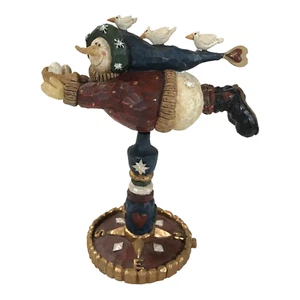 VTG Boyds Carvers Choice BARNABY...HOMEWARD BOUND Snowman Resin Primitive 1997 - Picture 1 of 11
