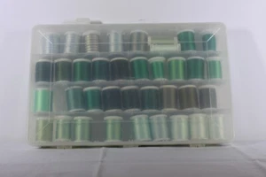 Plano Supply Box W/38 Green Shades Rayon Sulky Embroidery Thread - Picture 1 of 3