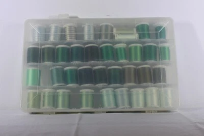 Plano Supply Box W/38 Green Shades Rayon Sulky Embroidery Thread - Image 1 of 3