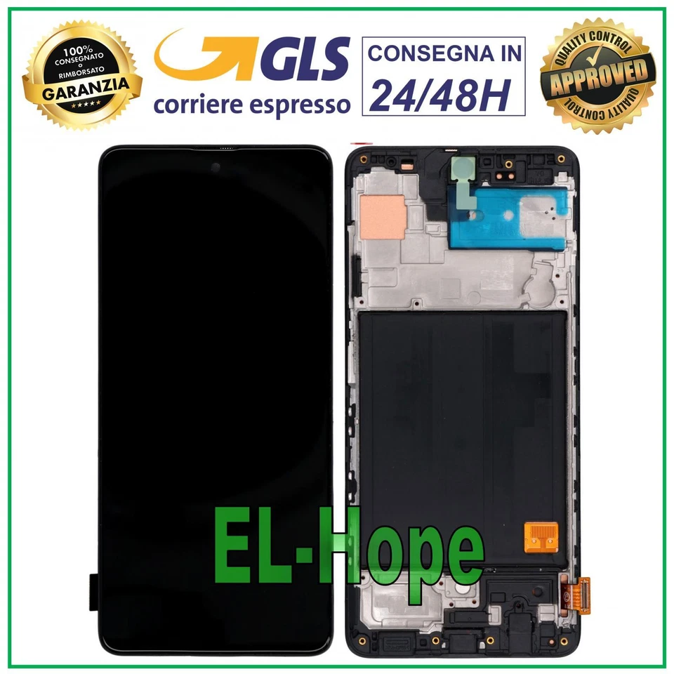 DISPLAY LCD TFT + FRAME PER SAMSUNG GALAXY A51 SM A515 A515F TOUCH SCREEN VETRO