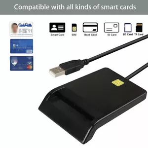 USB Smart Card Reader for Bank Card CAC Government ID Chip Card Read Information - Picture 1 of 12