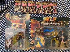 PIRATES OF THE CARIBBEAN ELIZABETH SWANN & DELUXE JACK SPARROW FIGURES + EXTRA - Picture 1 of 8
