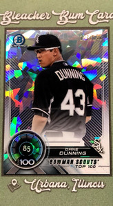 2018 Bowman Chrome Scouts Top 100 Dane Dunning Atomic Refractor #'d /150
