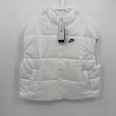 Chaleco acolchado Nike para mujer sin mangas ajuste térmico de gran tamaño blanco liso talla M Foto 1 de 4
