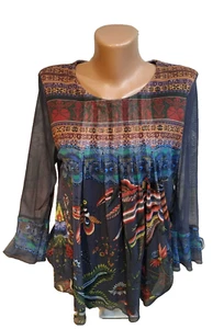 Desigual women's blouse size M multicolor floral - Picture 1 of 12
