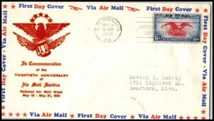 1938 Airmail 20th St Petersburg FL Sc C23-58 A. O. Ludwig cachet CV $50 (DP - Picture 1 of 2