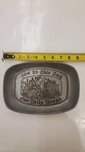 WILTON Pewter Armetale Give Us This Day Our Daily Bread Tray Dish Plate - Picture 1 of 3