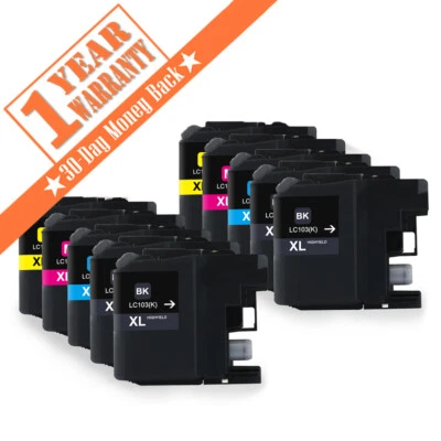 10PK LC103XL LC-103 Ink Cartridges for Brother MFC-J470DW MFC-J475DW J870DW - Image 1 of 4