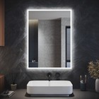 llluminated Bathroom Mirror with LED Light Shaver Socket Demister Touch Sensor