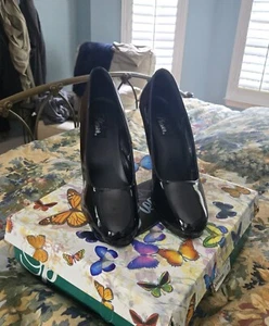 Pleaser Brand Black Patent Platform Stiletto Heels Women's Size 15 -STUNNING!! - Picture 1 of 8
