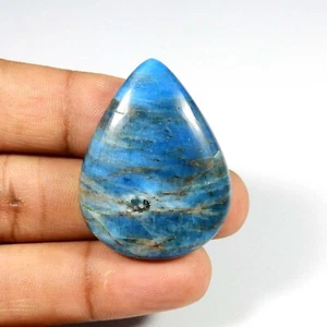 Neon Blue Apatite Cabochon Pear Shape Loose Natural Gemstone 70 Cts #6711 - Picture 1 of 7