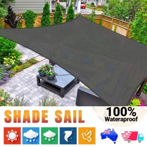 Waterproof Rectangle Sun Shade Sail 98% UV Block 320 GSM Extra Heavy Duty - Picture 1 of 14