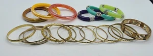 Bangle Bracelet Jewelry Cuff Plastic Colorful Brown Stone Bracelet Lot of 20 - Picture 1 of 8