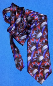 Jerry Garcia Silk Tie J. Garcia Landscape Collection Twenty-Eight 1996 Blue Red - Picture 1 of 6