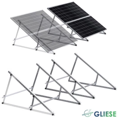 GLIESE 2er Set PV Halterung 118cm Verstärkter Solarmodul Solarpanel Flachdach 0°-90°