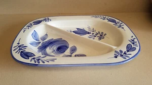 Pizzato Hand Made Hand Painted Made In Italy Blue Floral Large Platter - Picture 1 of 6