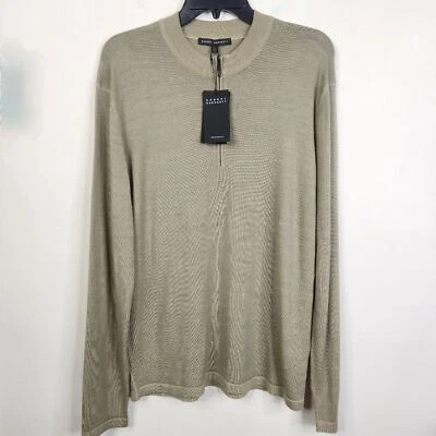 NUEVO Suéter Ligero Robert Barakett Para Hombre Manga Larga 1/4 Cremallera Lana Merino L Foto 1 de 4