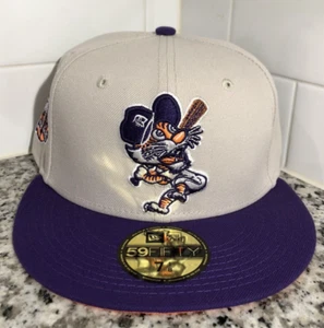 New Era MLB Detroit Tigers Stadium Patch Purple Cream 59FIFTY Fitted Cap 7 1/8 - Picture 1 of 5